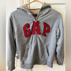 GAP Kids Hoodie in Gray with Red Logo